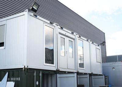 Qdos cabins double stacked for location services