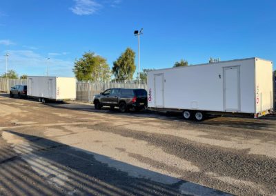 Support vehicles for toilet trailers