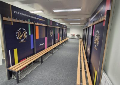 With the client seeking a single-order solution, our team also procured and installed a comprehensive range of supporting infrastructure and internal fit-out items, including: Hard PVC walling for screening and branding Heras fencing Benches for the changing rooms, including integrated shoe racks Treatment tables Internal and external floor coverings Lockers Miscellaneous furniture and ancillary equipment Alongside managing the installation of all modular buildings and equipment, our engineers carried out all plumbing requirements, including a fresh water supply and waste provision for the duration of the hire. A standby engineer also remained on site throughout the event to provide technical support and ensure everything went smoothly. The project wasn’t without its challenges given the location where the units needed to be sited. Within the outdoor broadcast area within the stadium, there were some logistical hurdles to overcome with bollards and low level lighting fixtures factored in. Delivered within a tight installation window, the project enabled Brentford FC to successfully host an international competition environment with the addition of welfare and performance facilities for the footballers, support teams and officials.